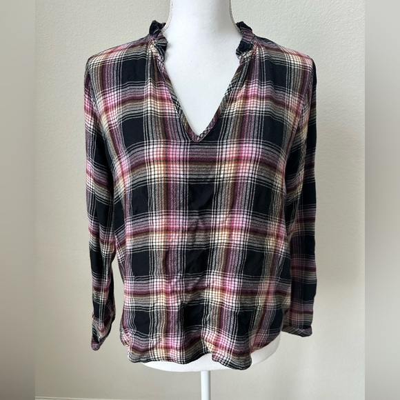 Anthropologie Cloth and Stone Plaid Top Size Small - Picture 3 of 11